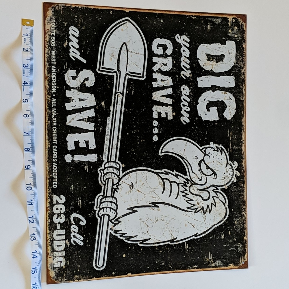 Tin decorative wall sign